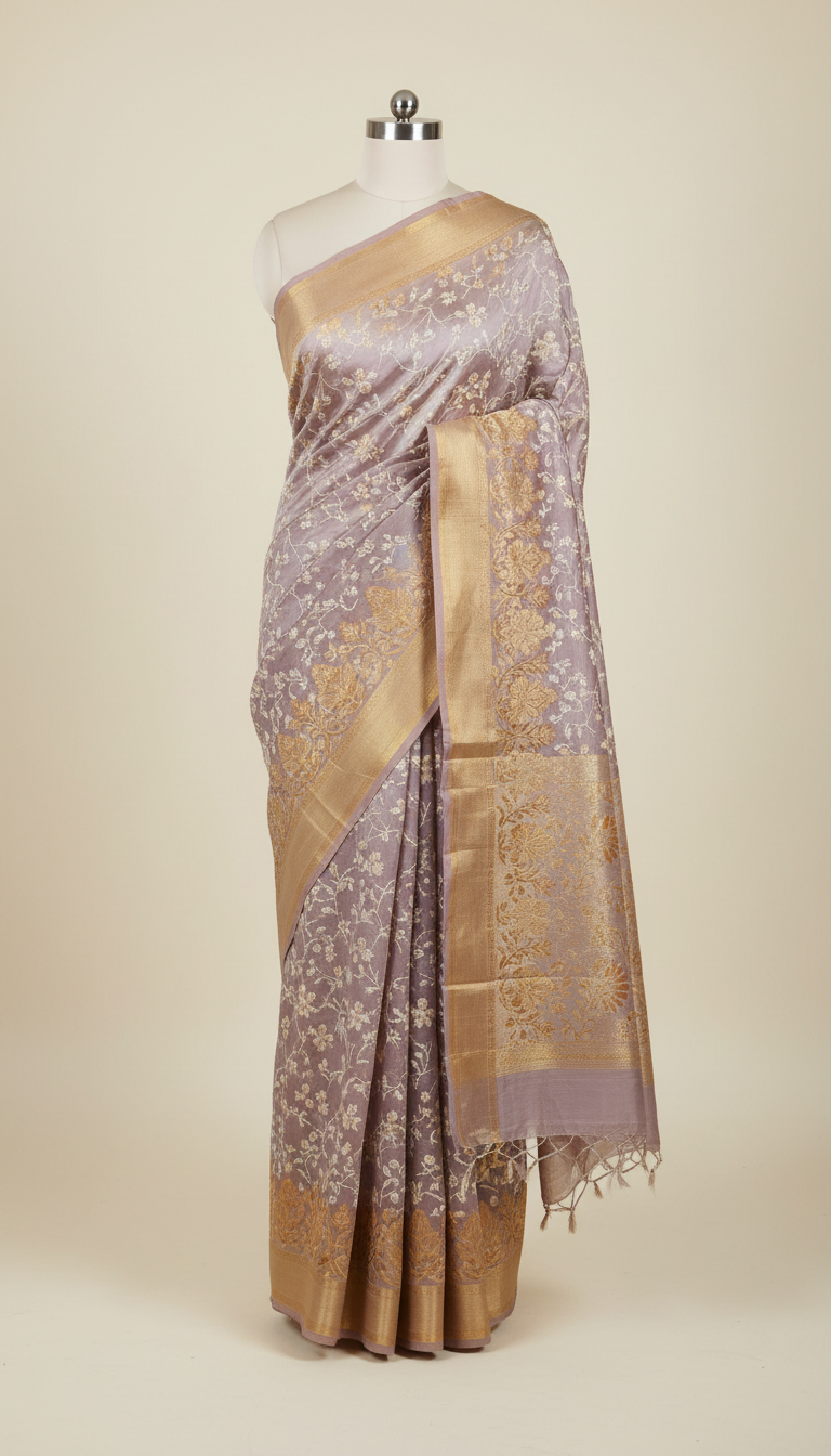 Lavender Mist Chikanakri Saree