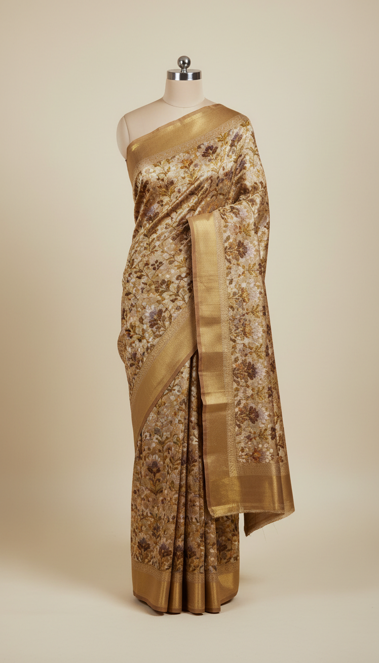 Royal Gold Chikanakri Saree